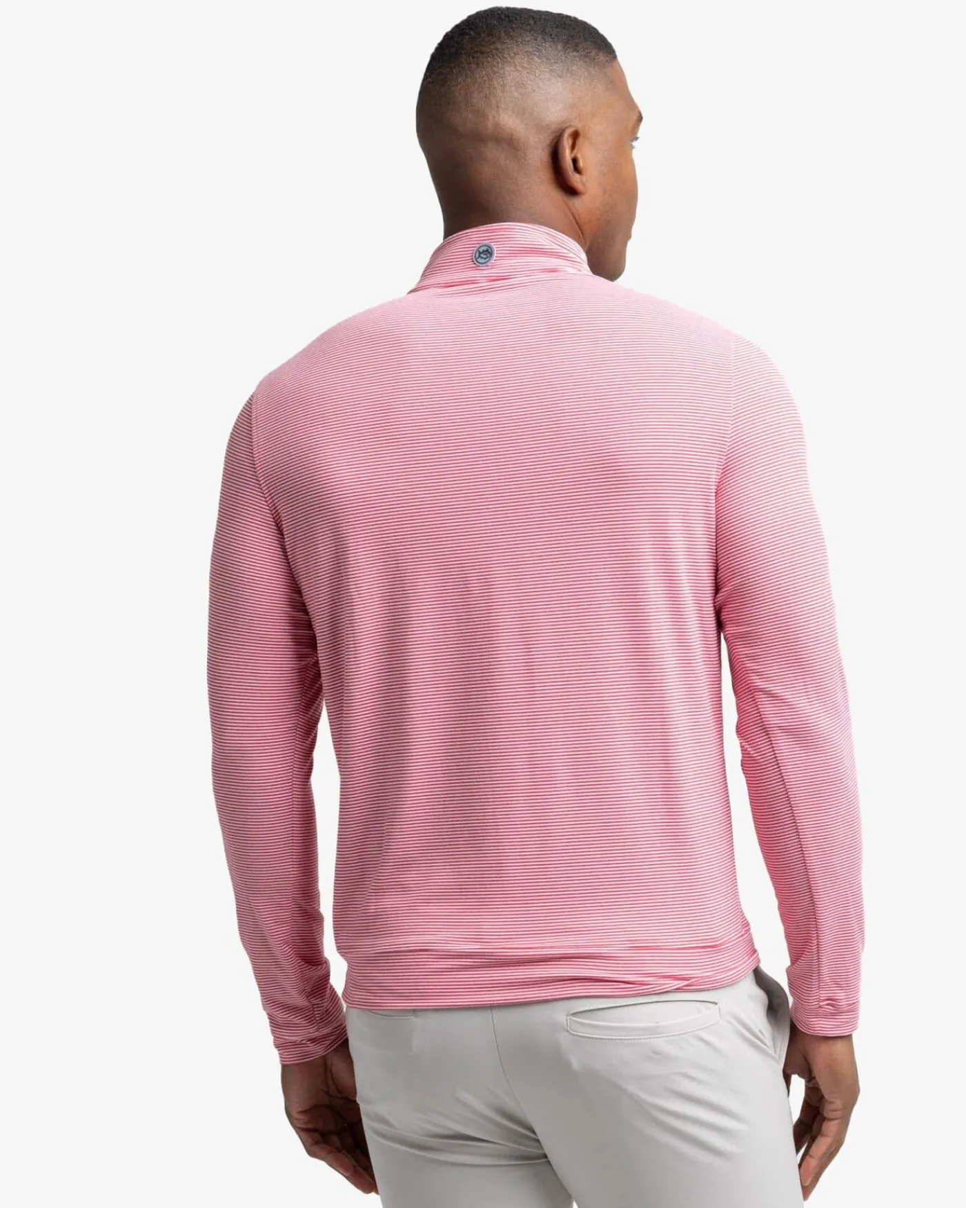 New Southern Tide Cruiser Micro-Stripe Heather Quarter Zip