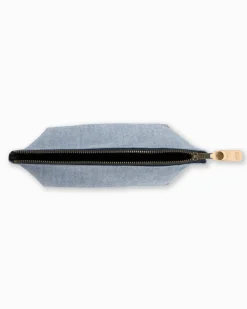 Fashion Southern Tide Denim Travel Pouch Navy