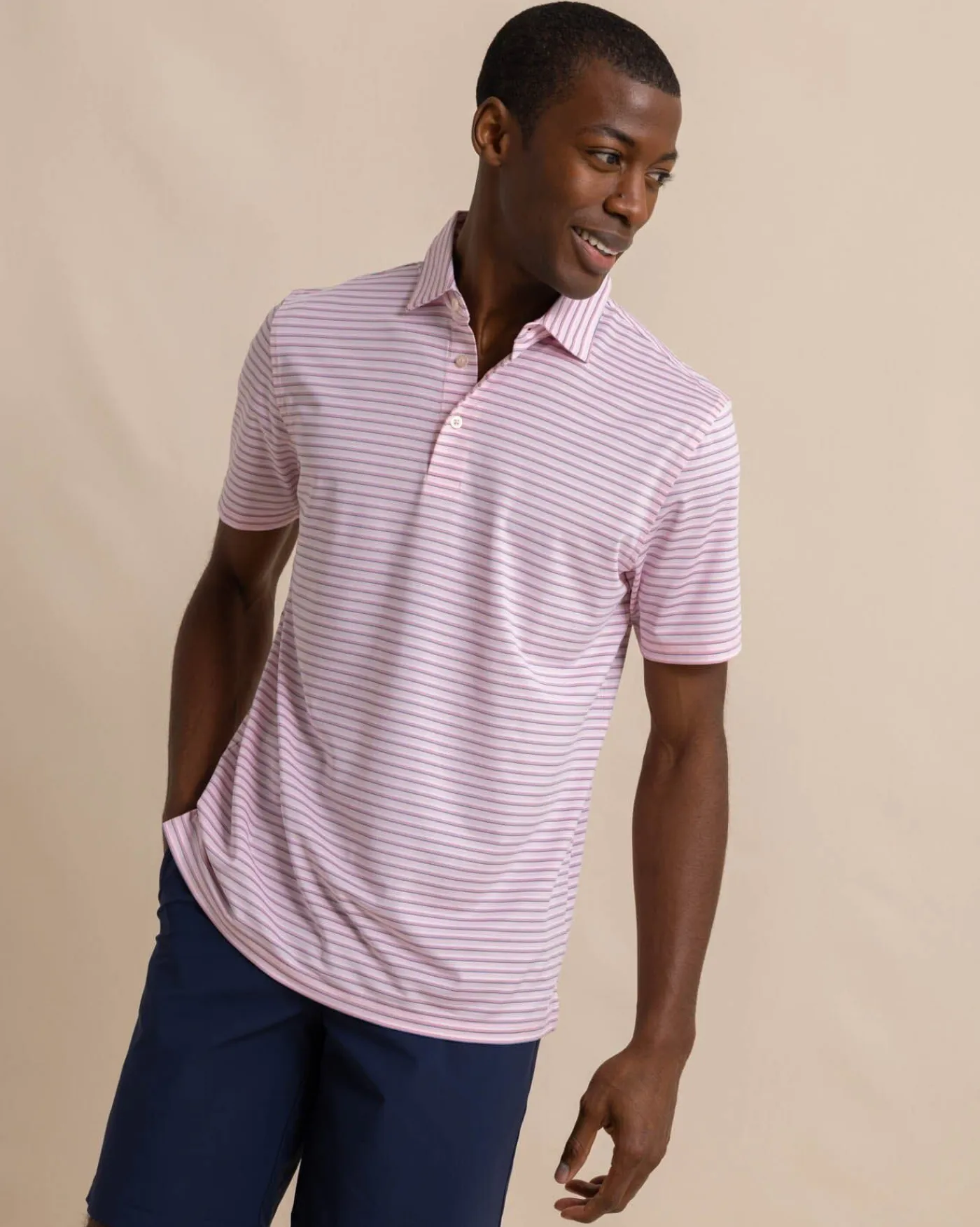 Best Sale Southern Tide Driver Carova Stripe Polo Shirt