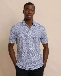 Outlet Southern Tide Driver Dazed And Transfused Printed Polo Classic White