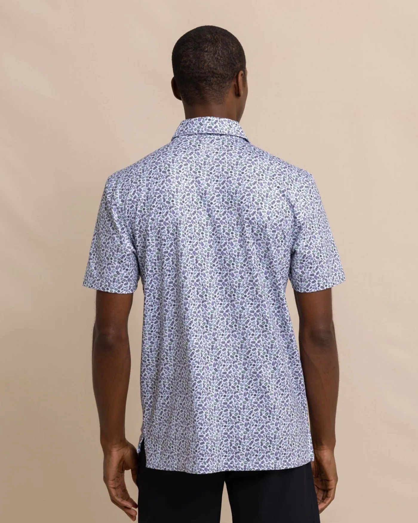Outlet Southern Tide Driver Dazed And Transfused Printed Polo Classic White