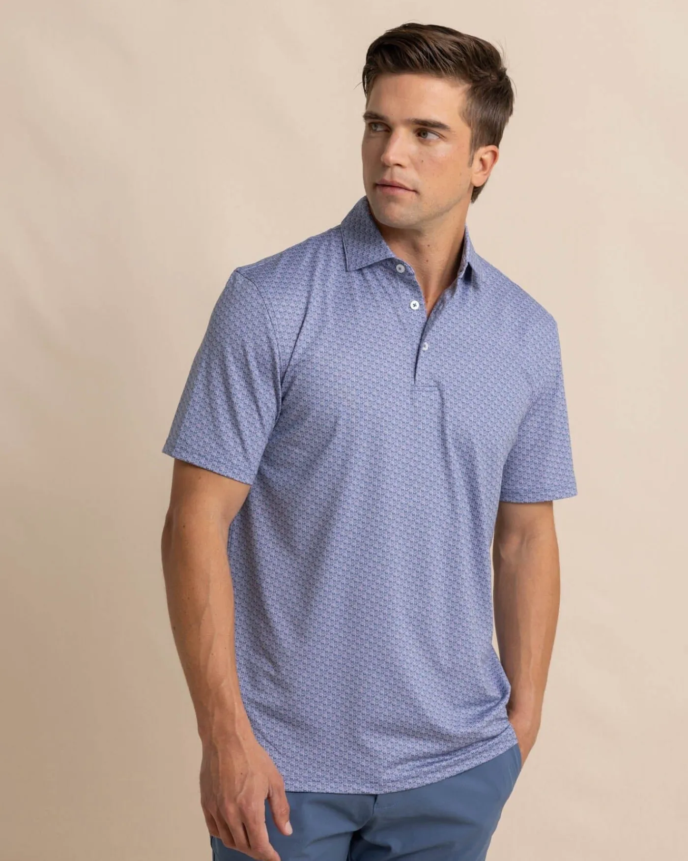 Outlet Southern Tide Driver Vacation Views Printed Polo