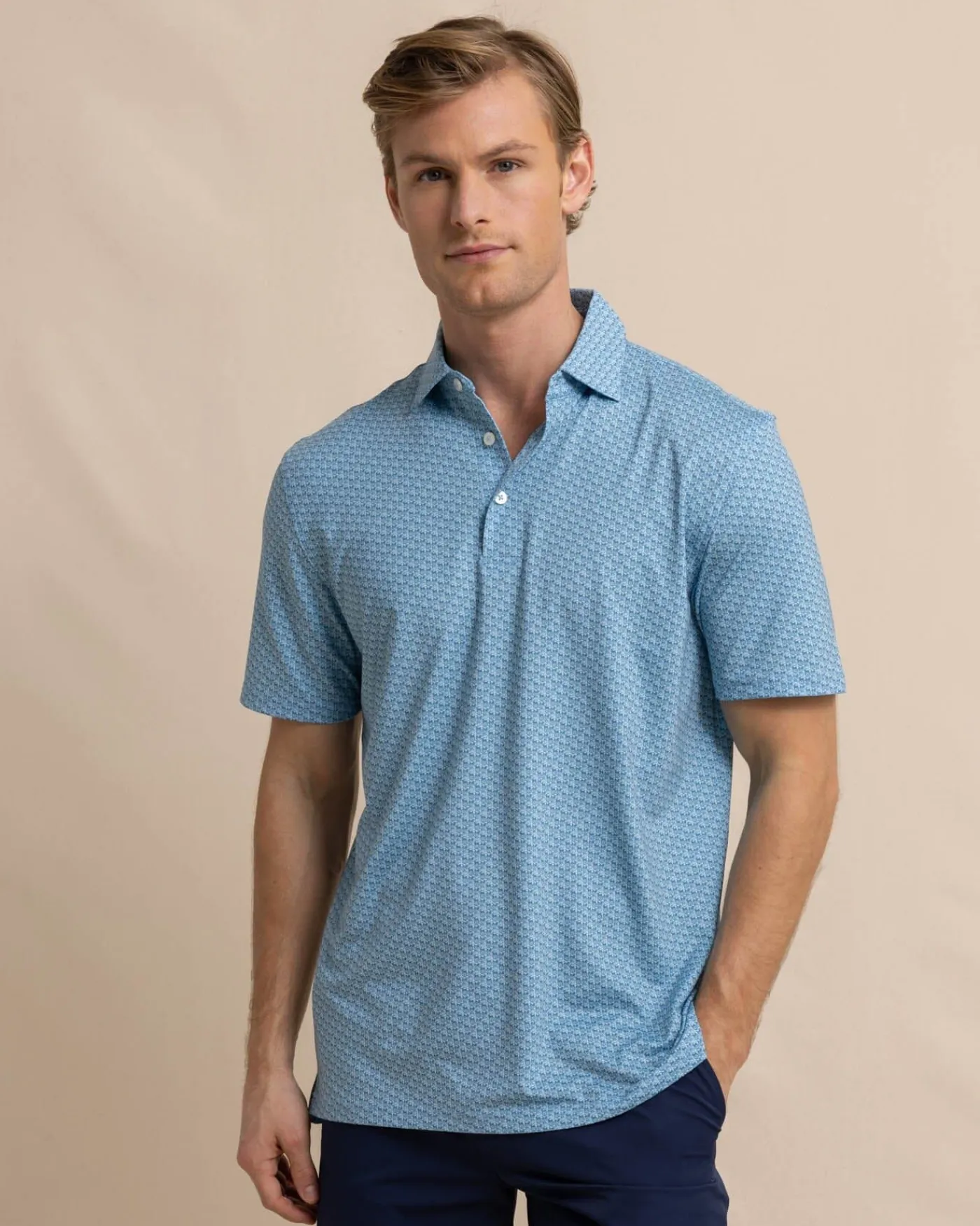 Outlet Southern Tide Driver Vacation Views Printed Polo