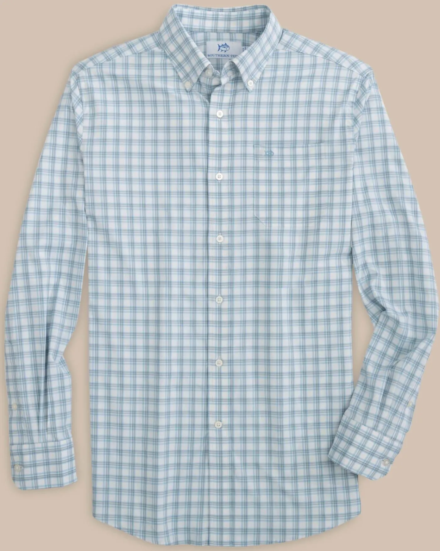 Discount Southern Tide Ellington Plaid Intercoastal Sport Shirt Dream Blue