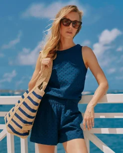 Cheap Southern Tide Elyse Eyelet Short Dress Blue