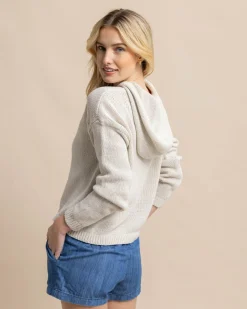 Cheap Southern Tide Everlee Hoodie Sweater Stone
