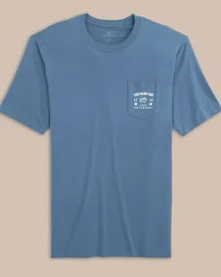 Store Southern Tide Finest Craftsmanship Short Sleeve T-Shirt Coronet Blue