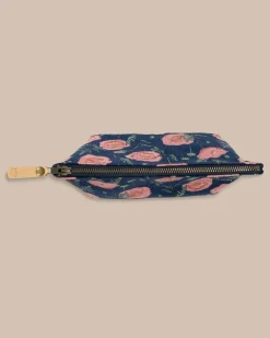 Discount Southern Tide Floral Travel Pouch Navy