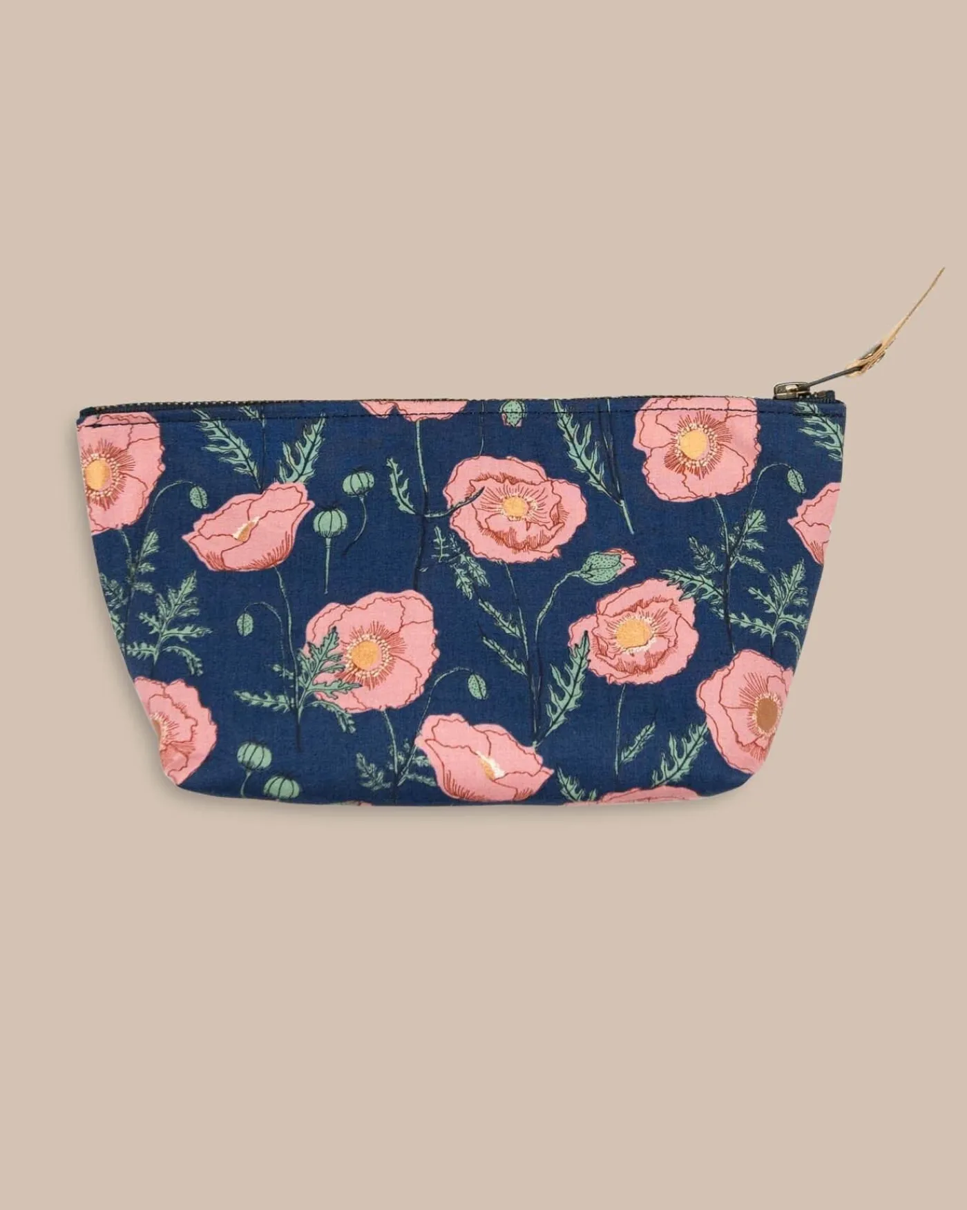 New Southern Tide Floral Travel Pouch Navy