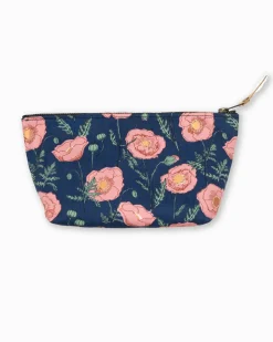 New Southern Tide Floral Travel Pouch Navy