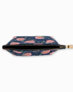 New Southern Tide Floral Travel Pouch Navy