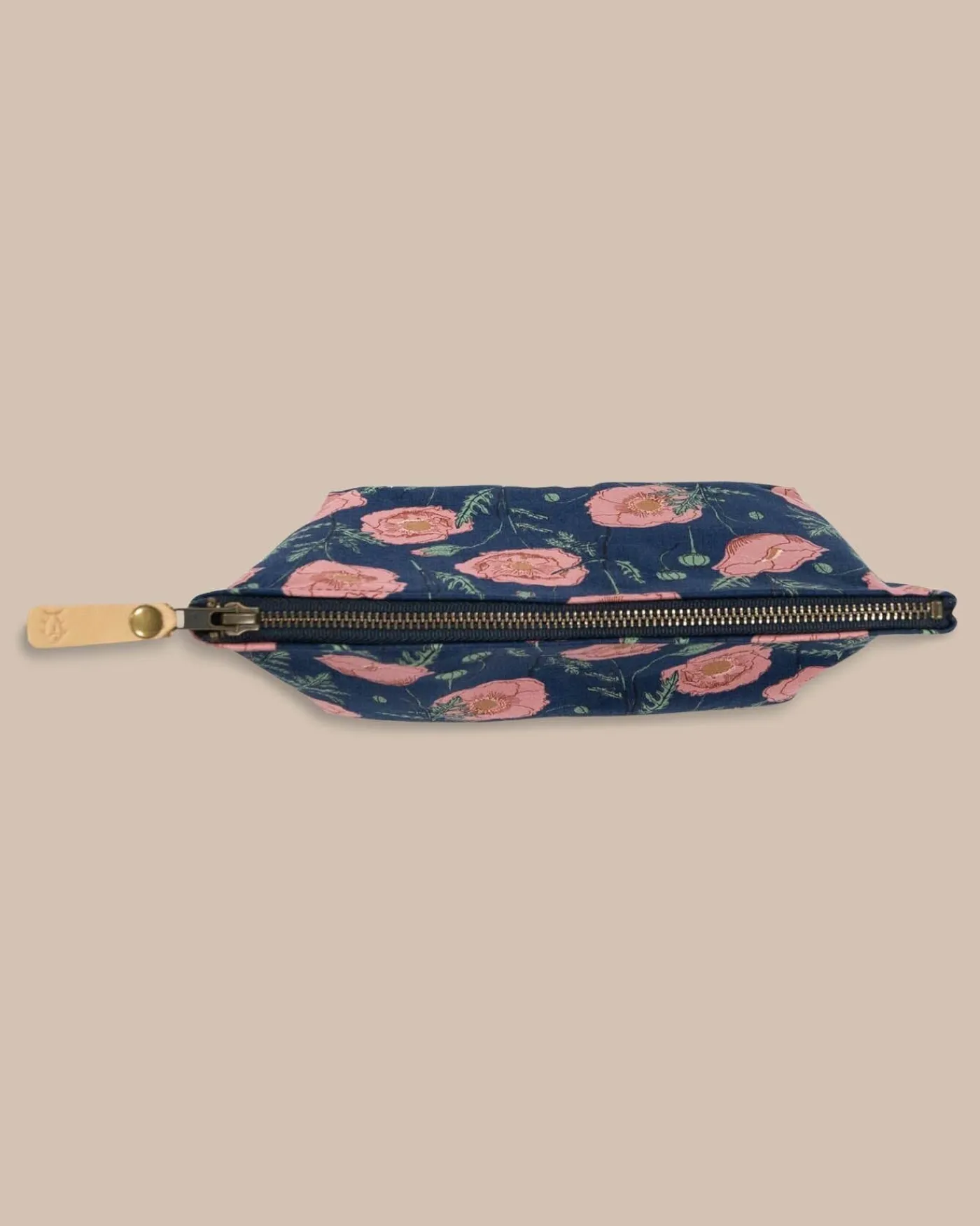 New Southern Tide Floral Travel Pouch Navy