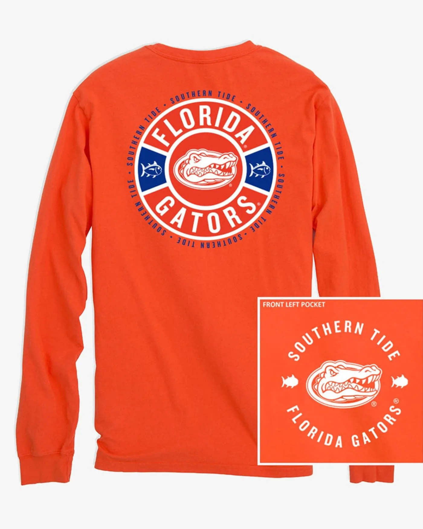 Fashion Southern Tide Florida Gators Ring Badge T-Shirt Endzone Orange