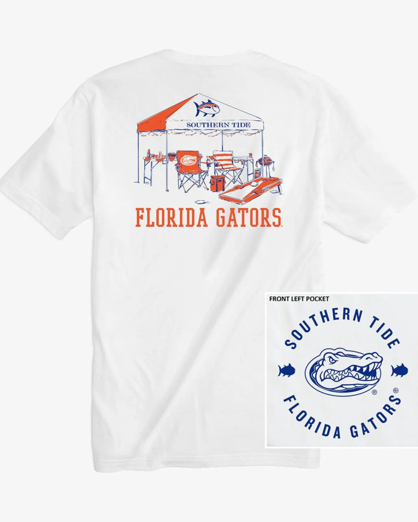 Hot Southern Tide Florida Gators Tailgate Time T-Shirt Classic White