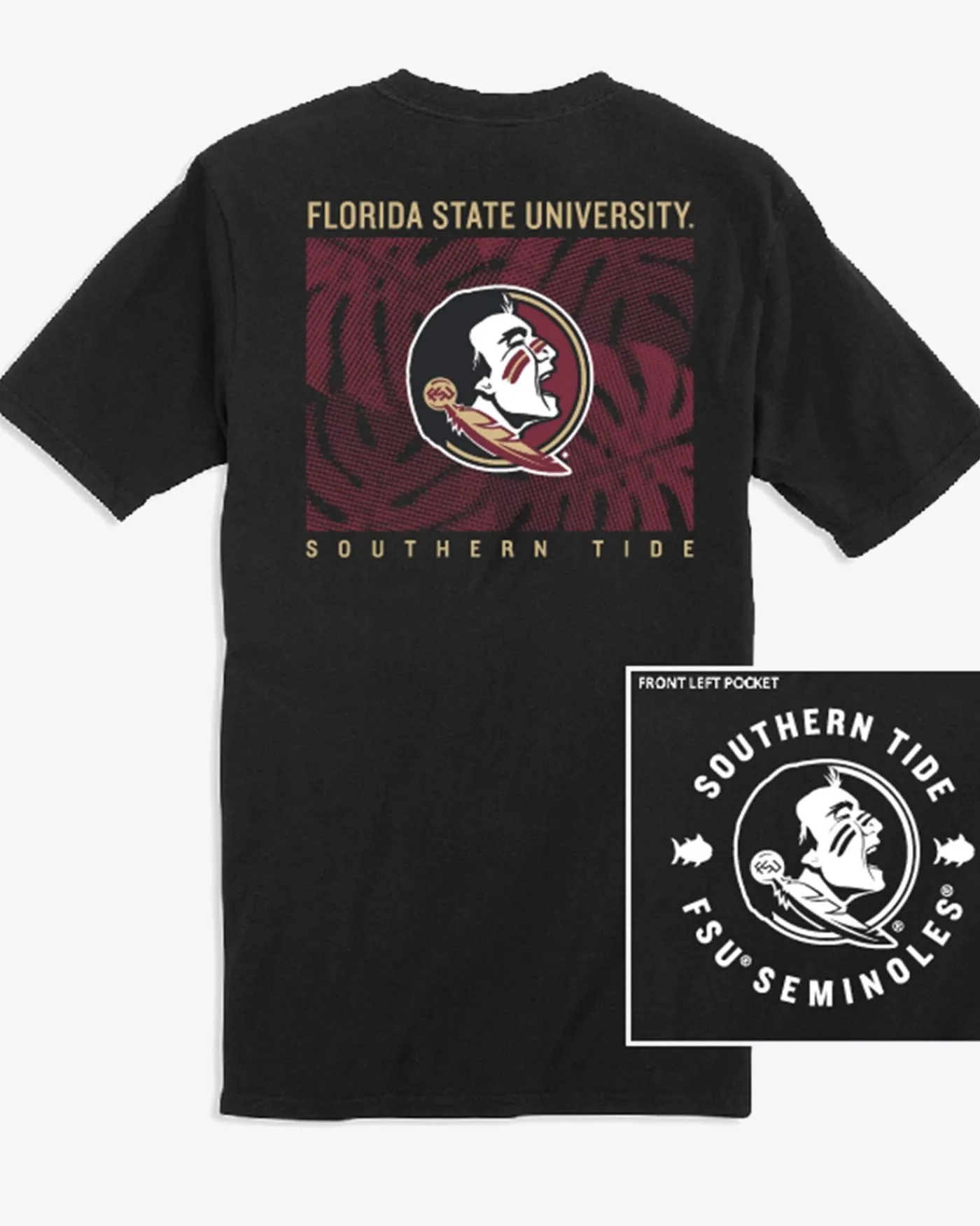 Online Southern Tide Fsu Seminoles Halftone Monstera T-Shirt Chianti