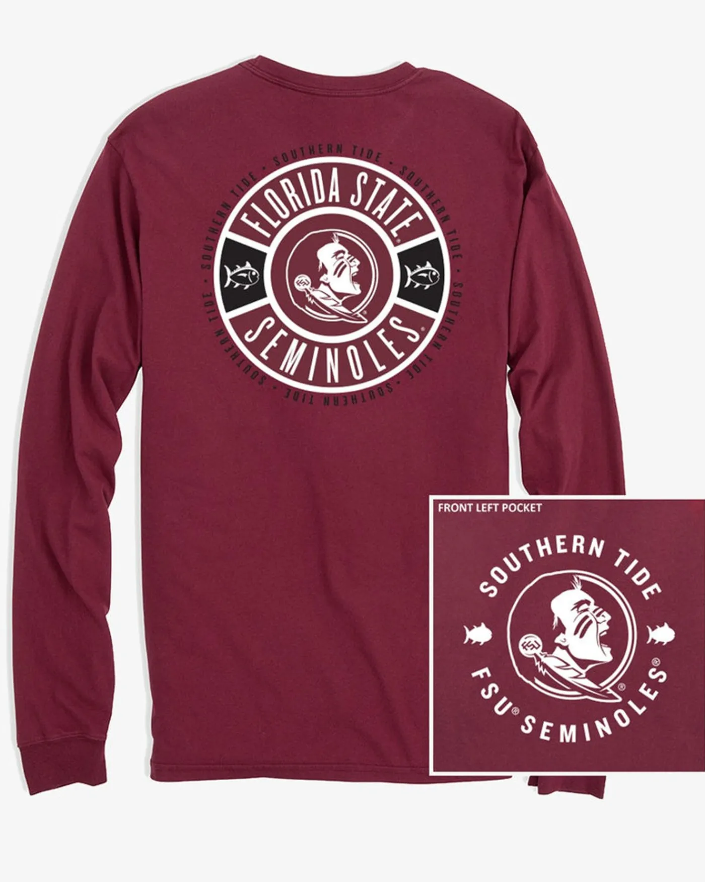 Hot Southern Tide Fsu Seminoles Ring Badge T-Shirt Chianti