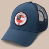 Fashion Southern Tide Georgia Patch Performance Trucker Hat Seven Seas Blue