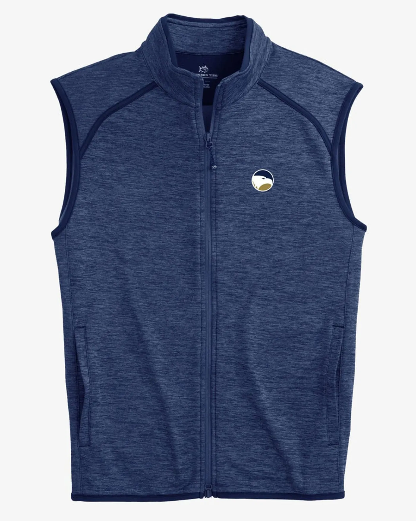 New Southern Tide Georgia Southern Eagles Baybrook Heather Vest Heather Navy