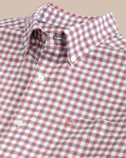 Best Southern Tide Hammond Intercoastal Gingham Sport Shirt Dusty Coral