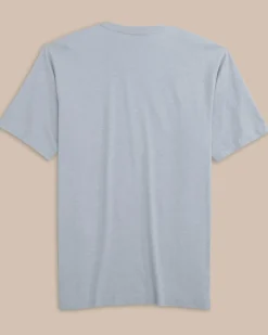 Store Southern Tide Heather Reel Fly Premium Apparel Short Sleeve T-Shirt Heather Platinum Grey
