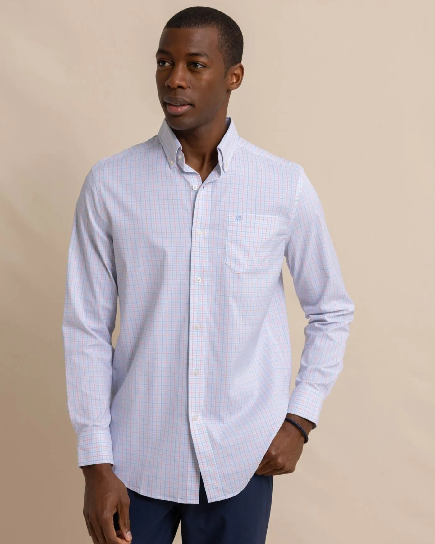 Cheap Southern Tide Intercoastal Falls Park Plaid Long Sleeve Sport Shirt