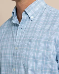 Best Southern Tide Intercoastal Primrose Plaid Long Sleeve Sport Shirt