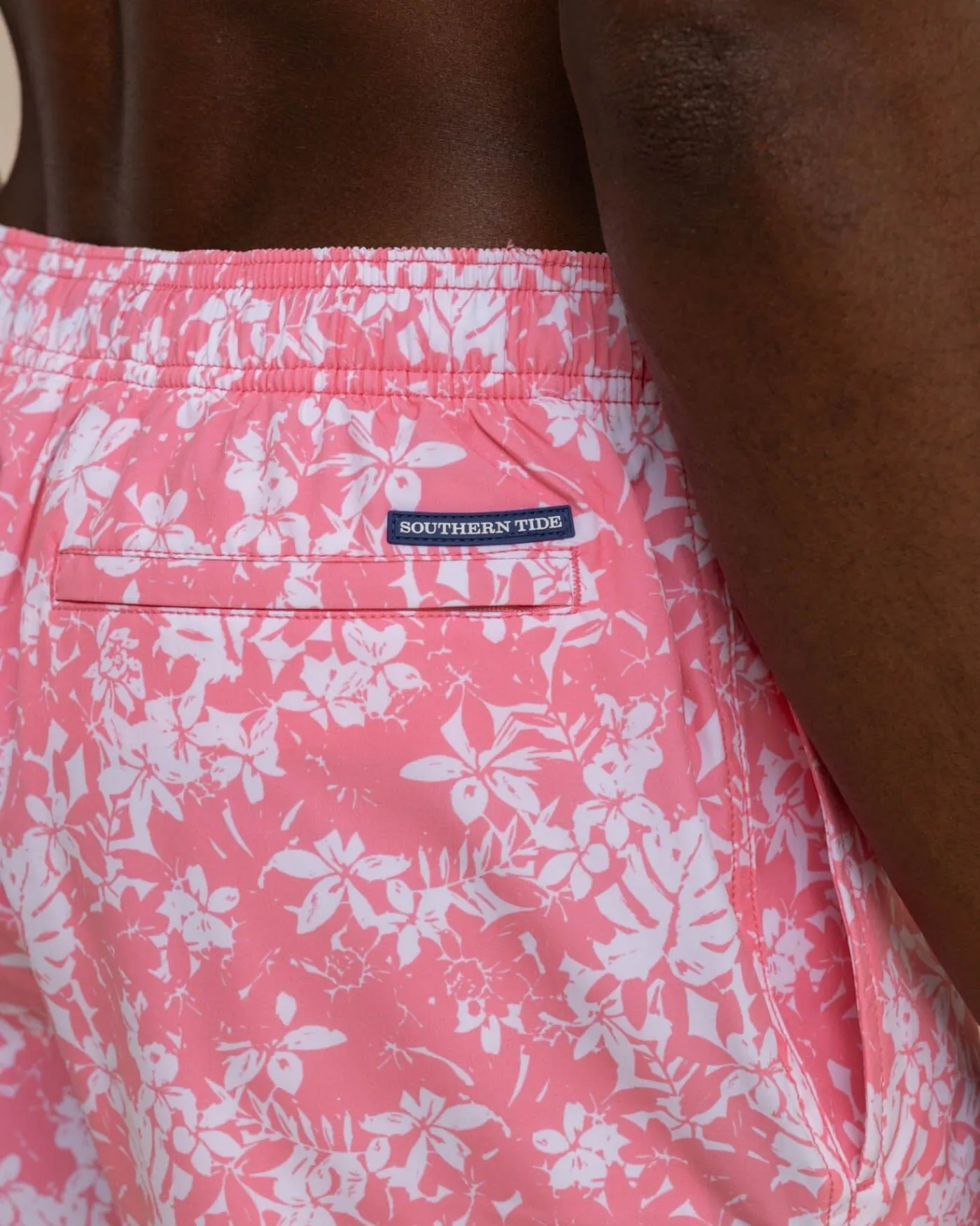 Hot Southern Tide Island Blooms Swim Trunk Geranium Pink