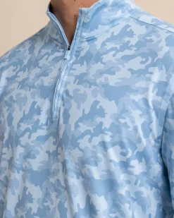Flash Sale Southern Tide Island Camo Print Cruiser Quarter Zip