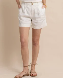 Outlet Southern Tide Jacey Twill Short Sand White