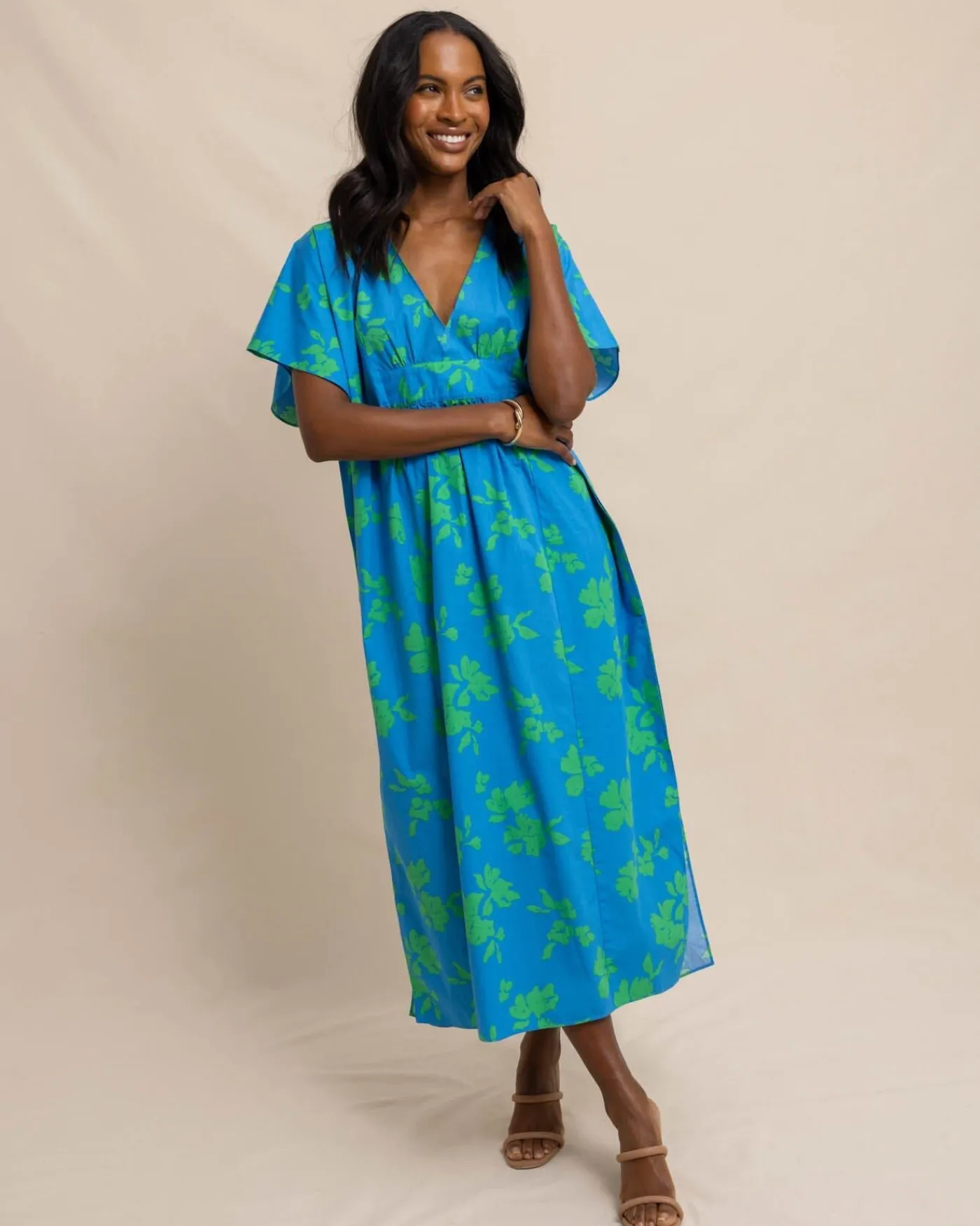 Outlet Southern Tide Journi Hour Of Flowers Caftan Swedish Blue