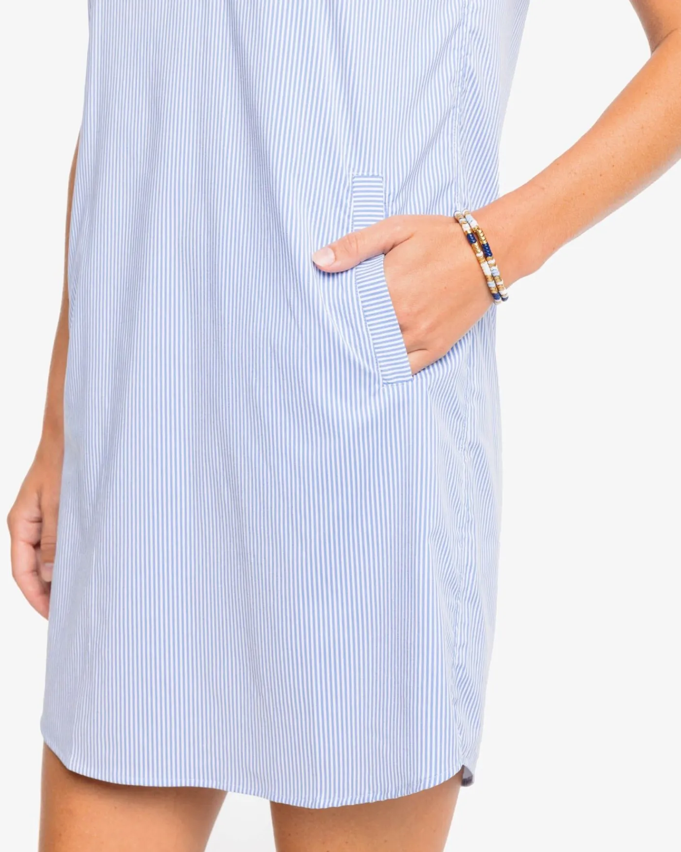 Best Sale Southern Tide Kamryn Brrr°® Intercoastal Stripe Dress Cobalt Blue