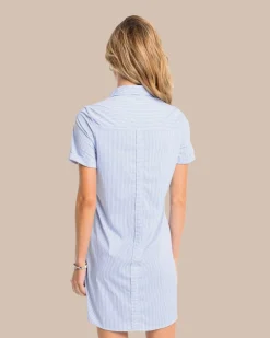 Best Sale Southern Tide Kamryn Brrr°® Intercoastal Stripe Dress Cobalt Blue