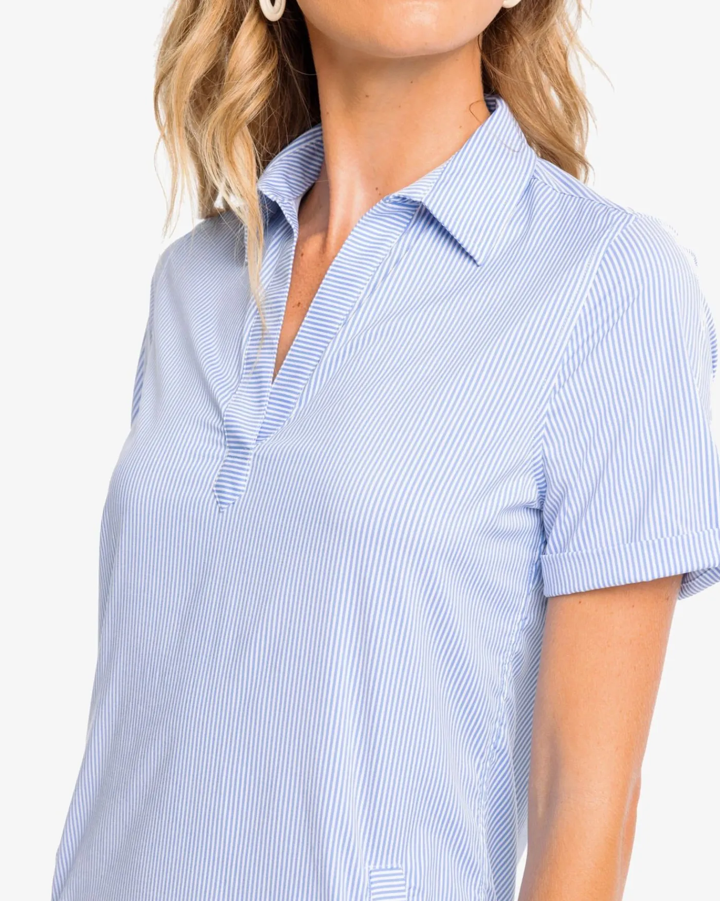 Clearance Southern Tide Kamryn Brrr°® Intercoastal Stripe Dress Cobalt Blue