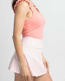 New Southern Tide Katlyn Stripe Skort Classic White