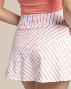 New Southern Tide Katlyn Stripe Skort Classic White