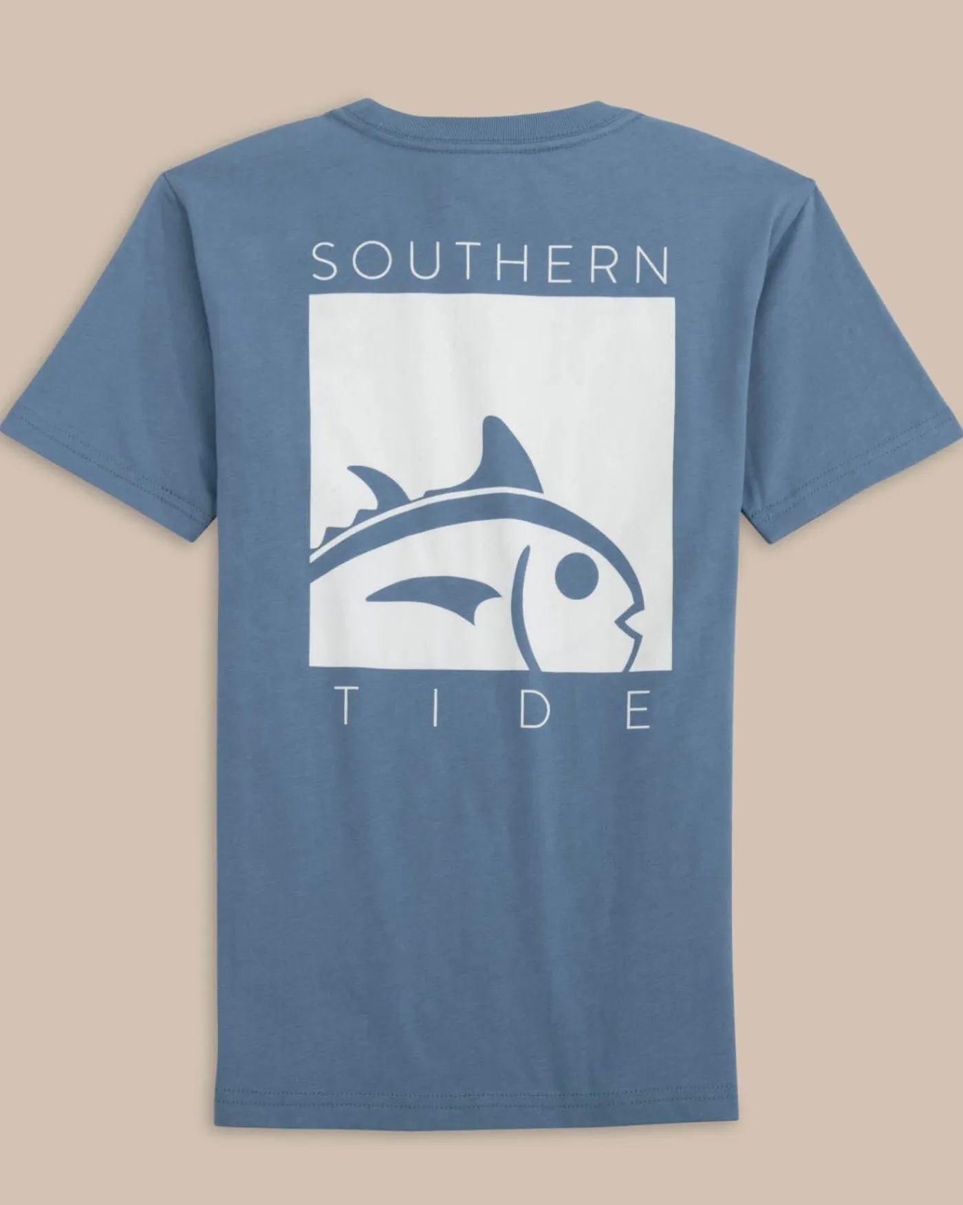 Outlet Southern Tide Kids Cropped Skipjack Box Short Sleeve T-Shirt Coronet Blue