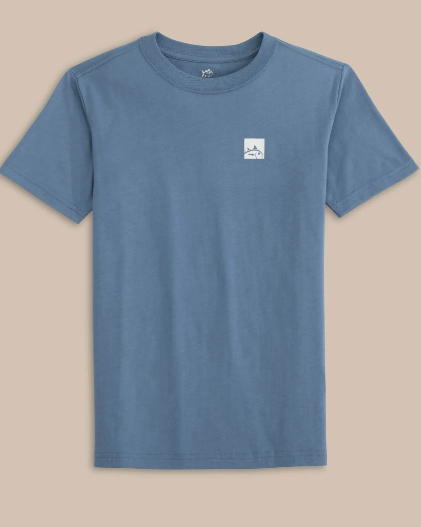 Outlet Southern Tide Kids Cropped Skipjack Box Short Sleeve T-Shirt Coronet Blue