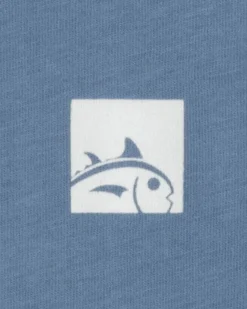 Outlet Southern Tide Kids Cropped Skipjack Box Short Sleeve T-Shirt Coronet Blue