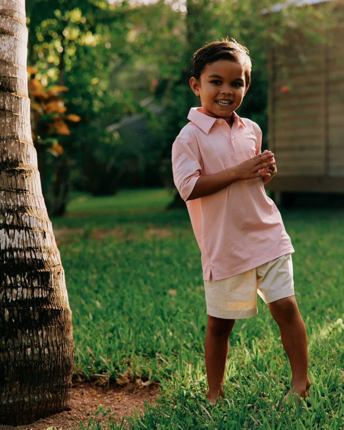 Flash Sale Southern Tide Kids Driver Getting Ziggy With It Printed Polo Apricot Blush Coral