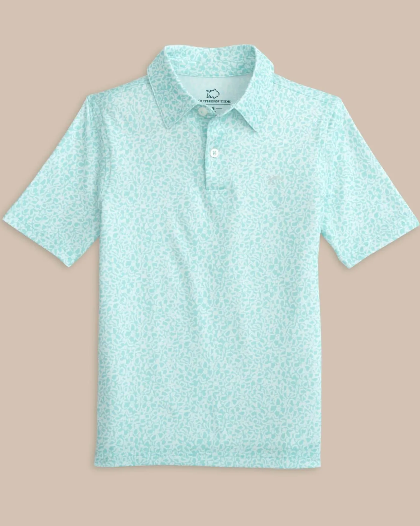 Clearance Southern Tide Kids Driver That Floral Feeling Printed Polo Wake Blue