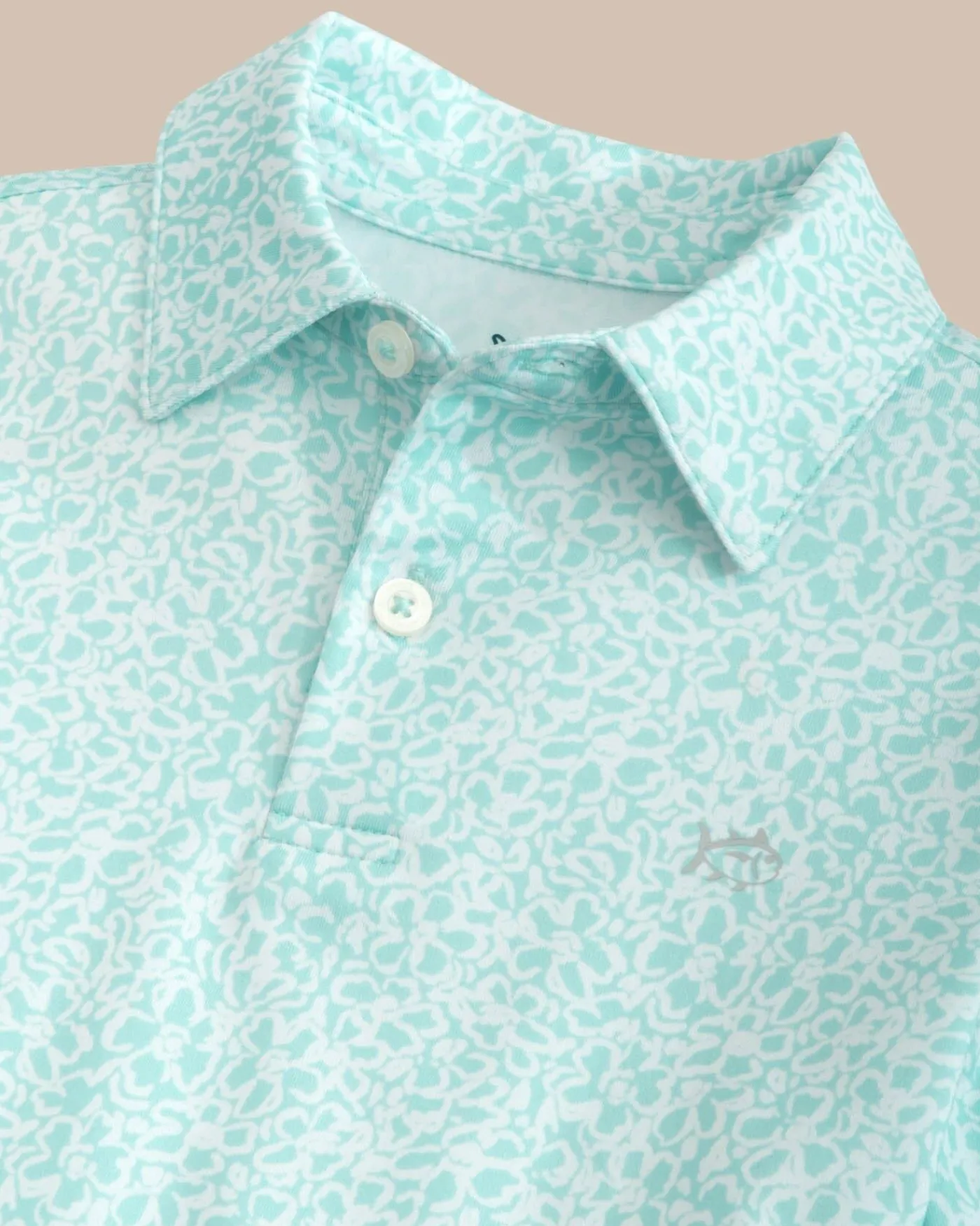 Clearance Southern Tide Kids Driver That Floral Feeling Printed Polo Wake Blue
