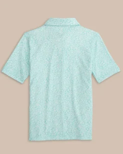 Clearance Southern Tide Kids Driver That Floral Feeling Printed Polo Wake Blue