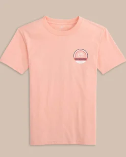 Flash Sale Southern Tide Kids Shack Circle Short Sleeve T-Shirt Apricot Blush Coral
