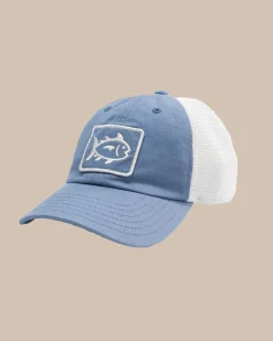 Hot Southern Tide Kids Skipjack Fly Patch Sun Farer Trucker Subdued Blue