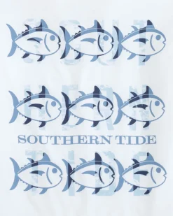 Outlet Southern Tide Kids St Triple Stack Ocean Front Graphic Long Sleeve Performance T-Shirt Classic White