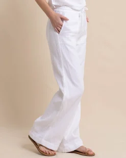 Shop Southern Tide Laken Wide Leg Pant Classic White