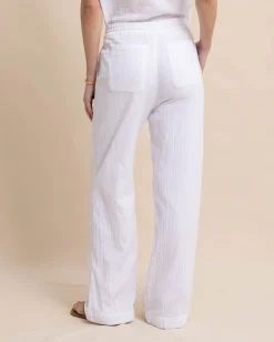 Shop Southern Tide Laken Wide Leg Pant Classic White