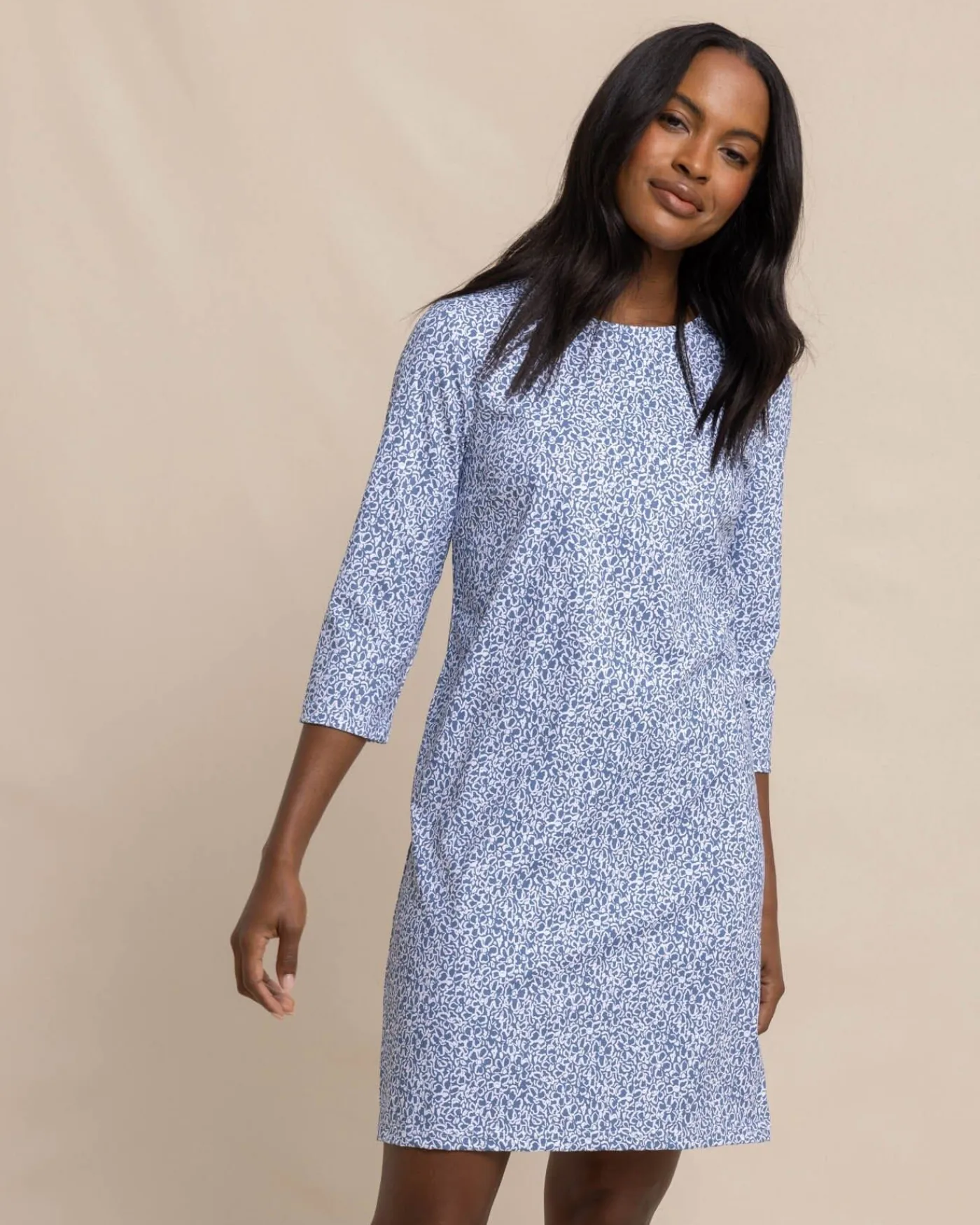 Flash Sale Southern Tide Leira That Floral Feeling Print Performance Dress