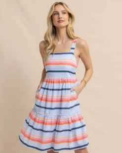 Best Sale Southern Tide Linsey Set Sail Stripe Dress Conch Shell