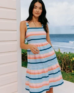 Best Sale Southern Tide Linsey Set Sail Stripe Dress Conch Shell